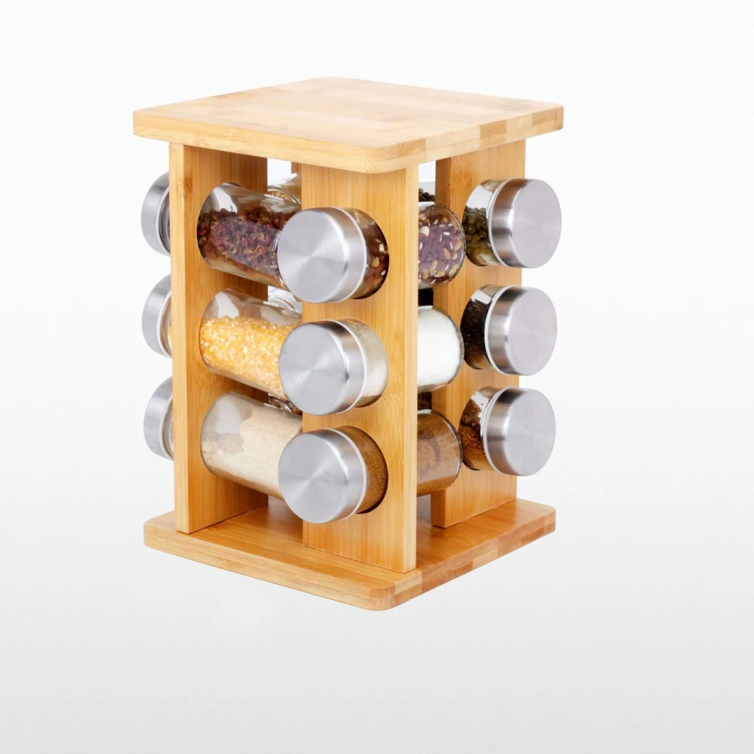 Countertop Spice Rack Round Revolving Seasoning Rack with 12 Jars Ai16340