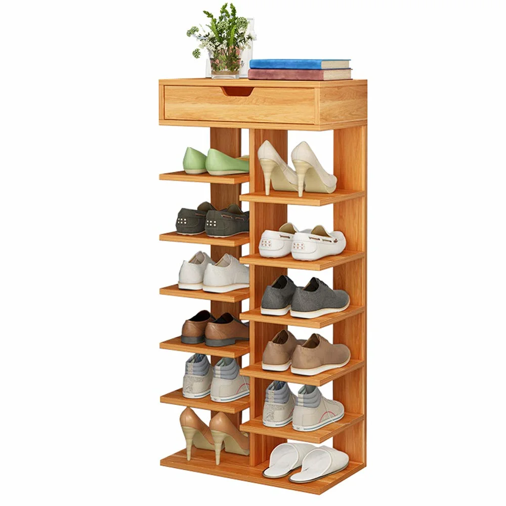 Space Saving for Kitchen Bamboo Spice Storage Rack 4tier Cabinet Storage Organizer for Drawer