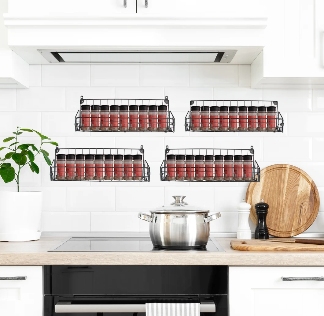 Kitchen Accesssories 4 Tier Wall Mount Spice/ Storage Rack Organizer