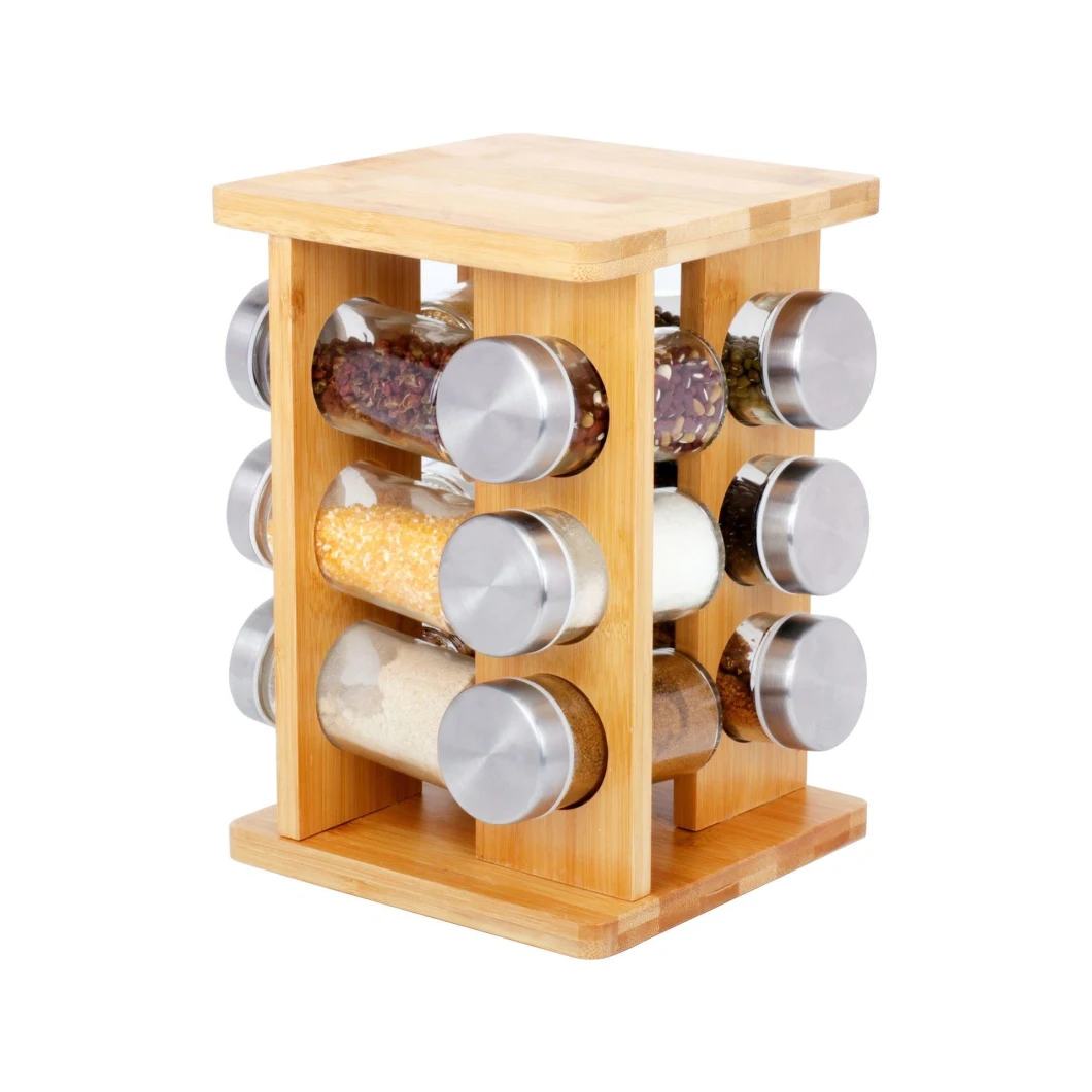 Countertop Spice Rack Round Revolving Seasoning Rack with 12 Jars Ai16340